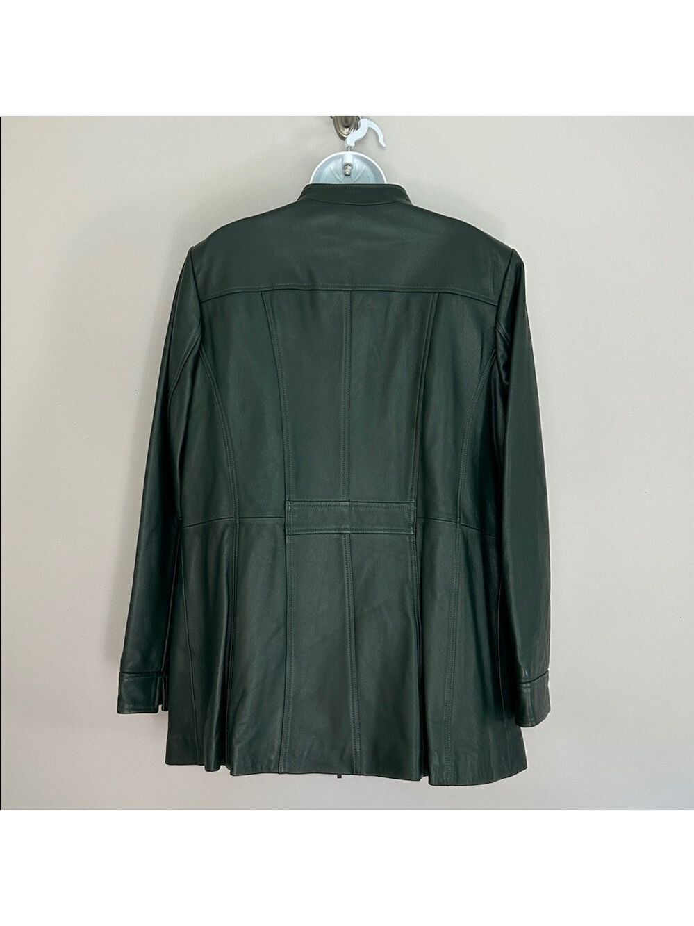 Denim & Co Women's Green Leather Jacket - Picture 6 of 13